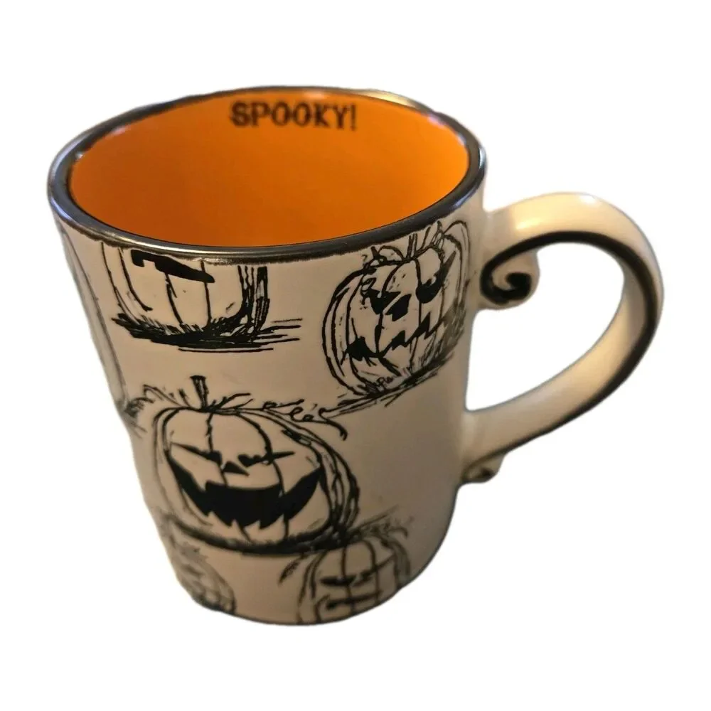 Orange Halloween SPOOKY! Pumpkin Jack O Lantern Coffee Tea Mug Cup Eli And Ana